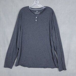 Free Fly Bamboo Henley Shirt Men XXL Heather Gray Performance Long Sleeve UPF 50
